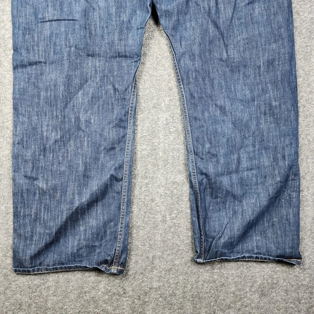 Levi Strauss 569 Loose Straight Jeans Mens 44x32 Blue‎ Dark Wash Baggy Denim